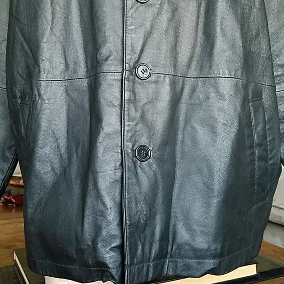 MEN'S LEATHER  BUTTONED DOWN LEATHER JACKET - Picture 3 of 8